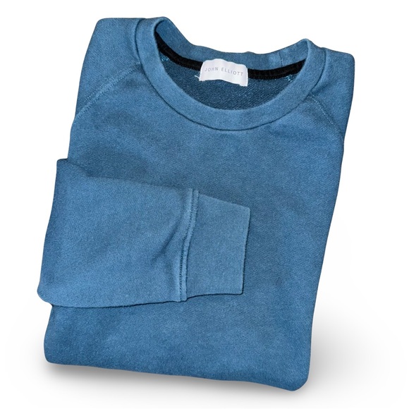 John Elliot Terry Cotton Sweater Size 2 Aqua Blue - Picture 8 of 8